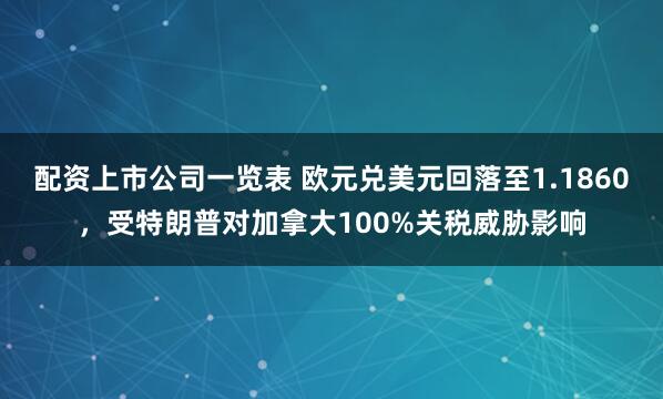 配资上市公司一览表 欧元兑美元回落至1.1860，受特朗普对加拿大100%关税威胁影响