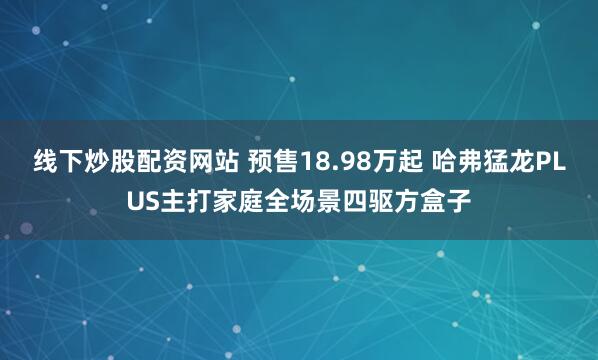 线下炒股配资网站 预售18.98万起 哈弗猛龙PLUS主打家庭全场景四驱方盒子
